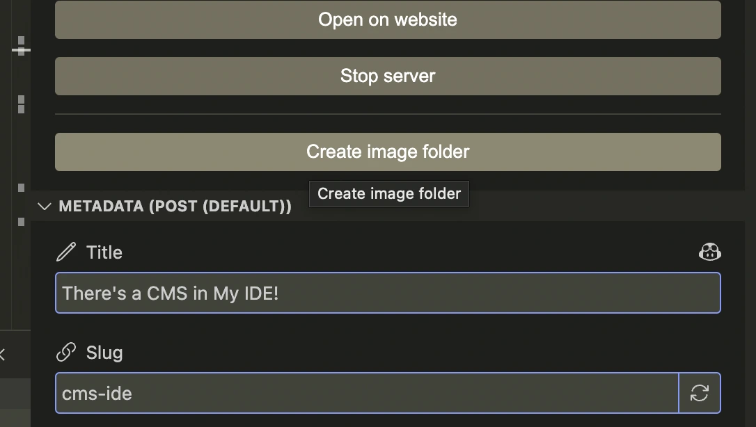 &ldquo;Create image folder&rdquo; custom action