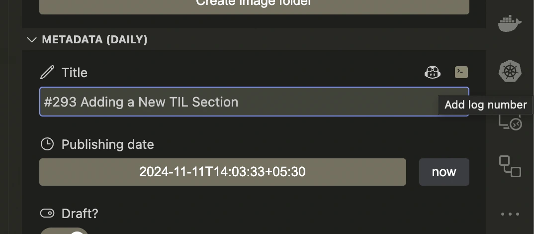 &ldquo;Add log number&rdquo; field action