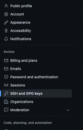 Configuring public key on GitHub