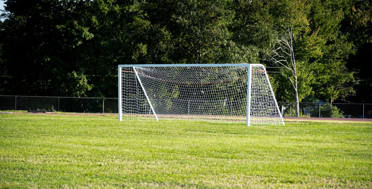An empty football goal post.