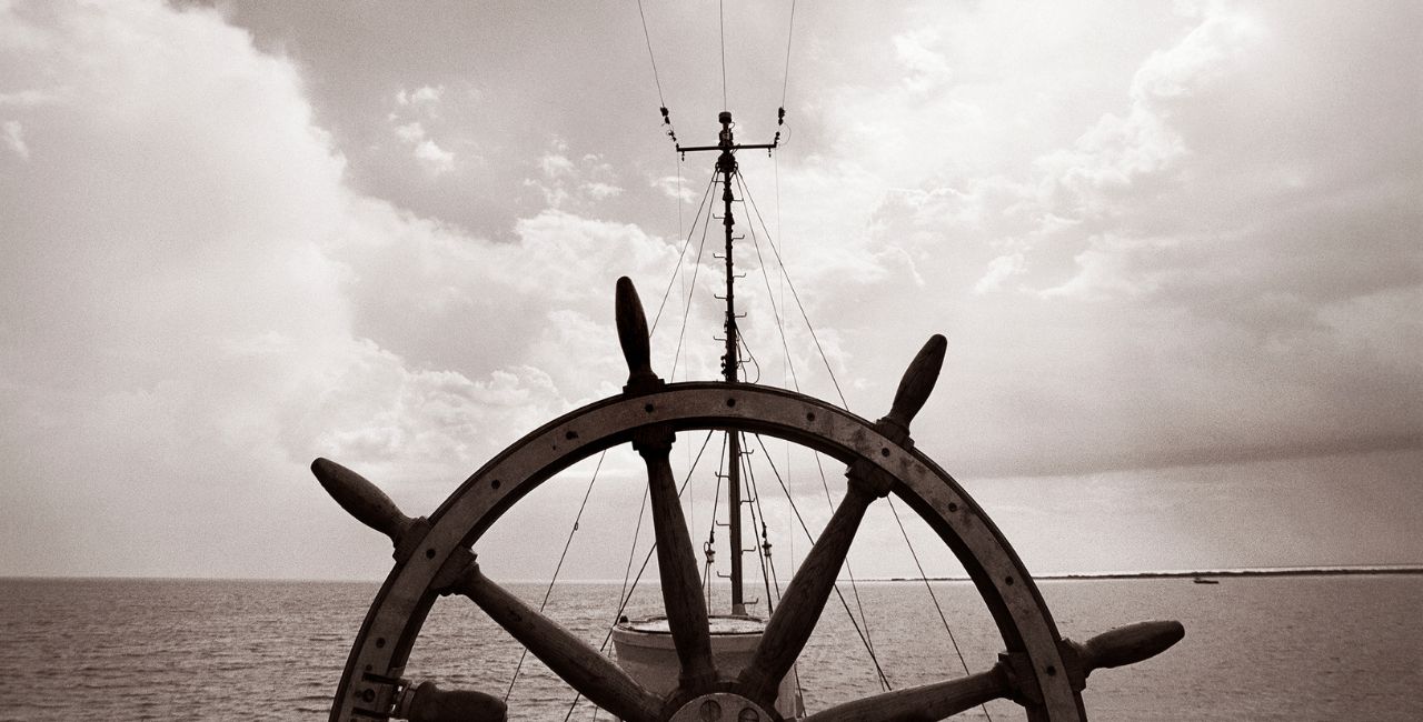 A wheel of a ship.