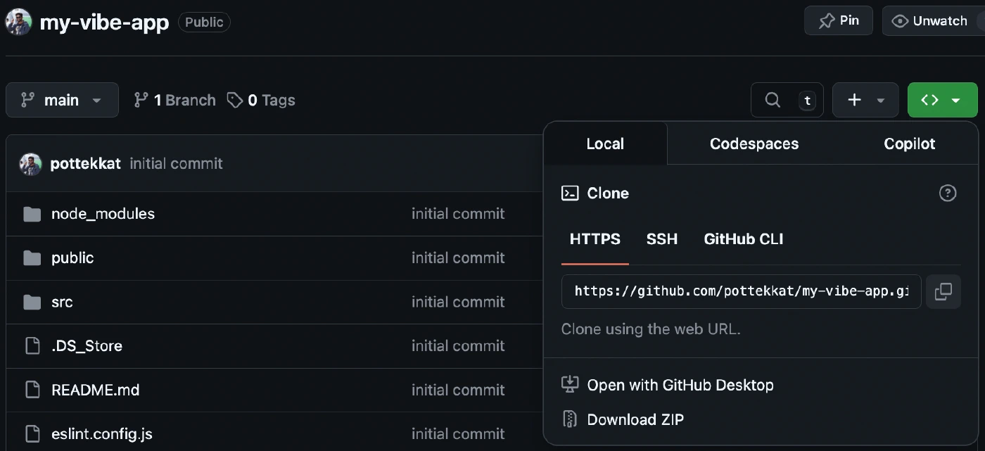 Getting the git clone URL from a GitHub repository