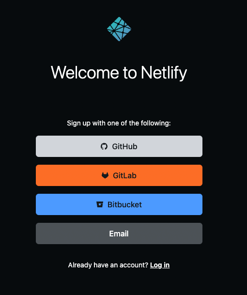 Create your Netlify account