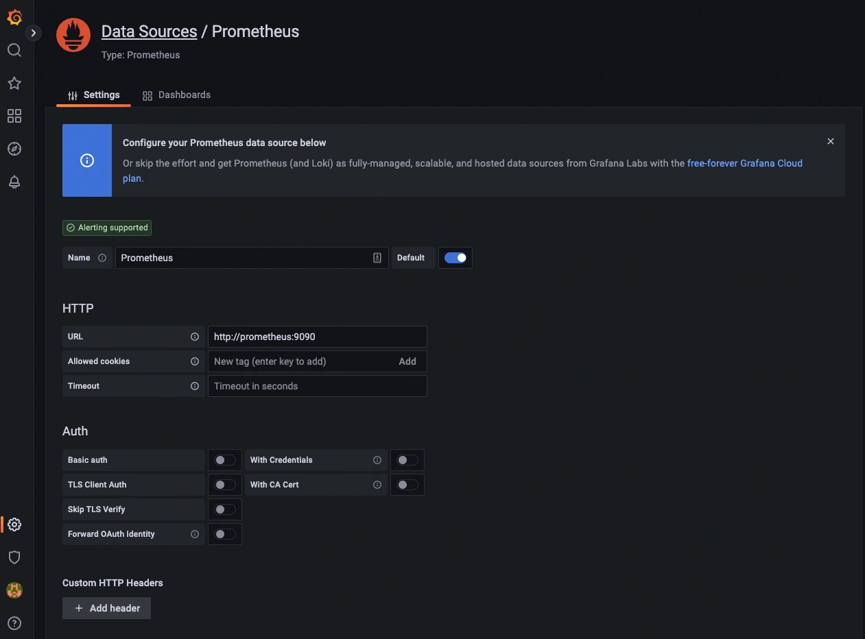Add Prometheus as a data source