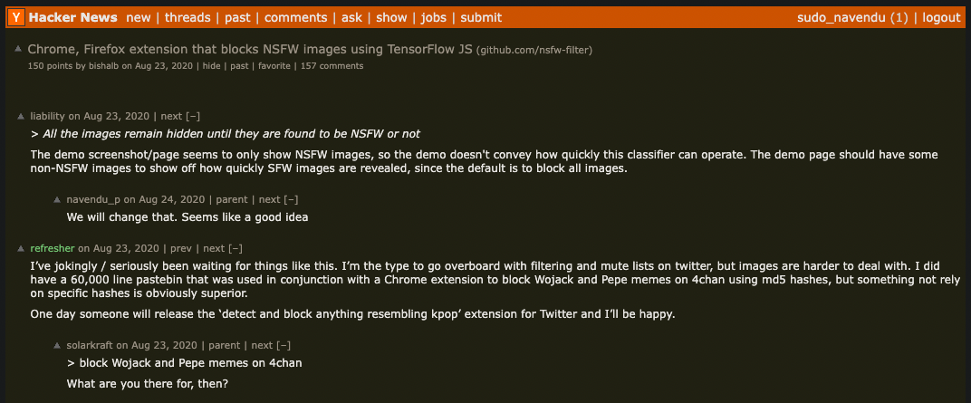 Front page of Hacker News
